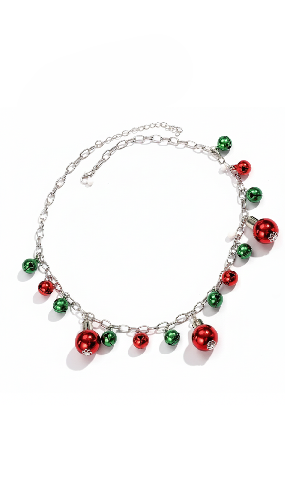 Festive BaubleGlow: Christmas Necklace
