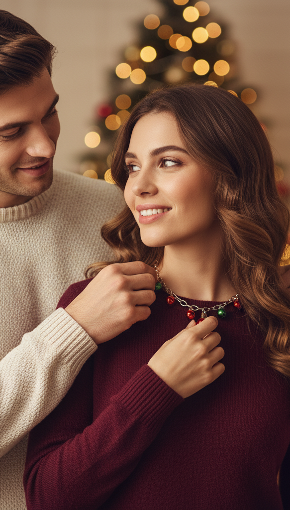 Festive BaubleGlow: Christmas Necklace