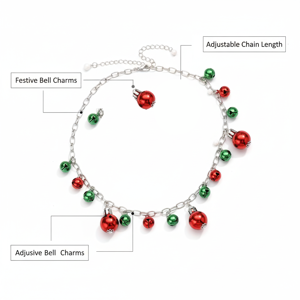 Festive BaubleGlow: Christmas Necklace