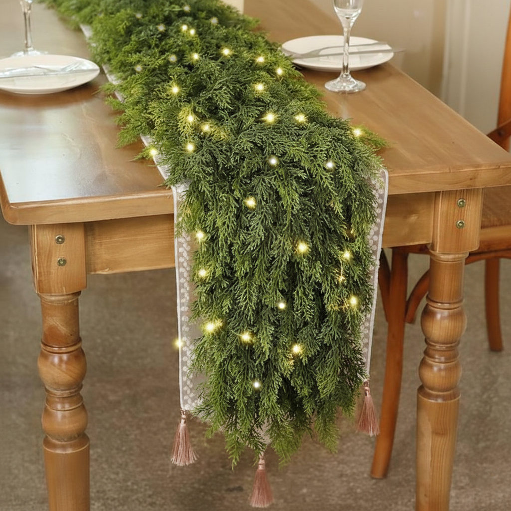 Pre-Lit Real-Touch Cedar Garland