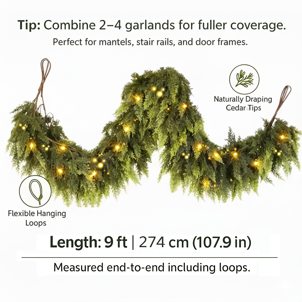 Pre-Lit Real-Touch Cedar Garland