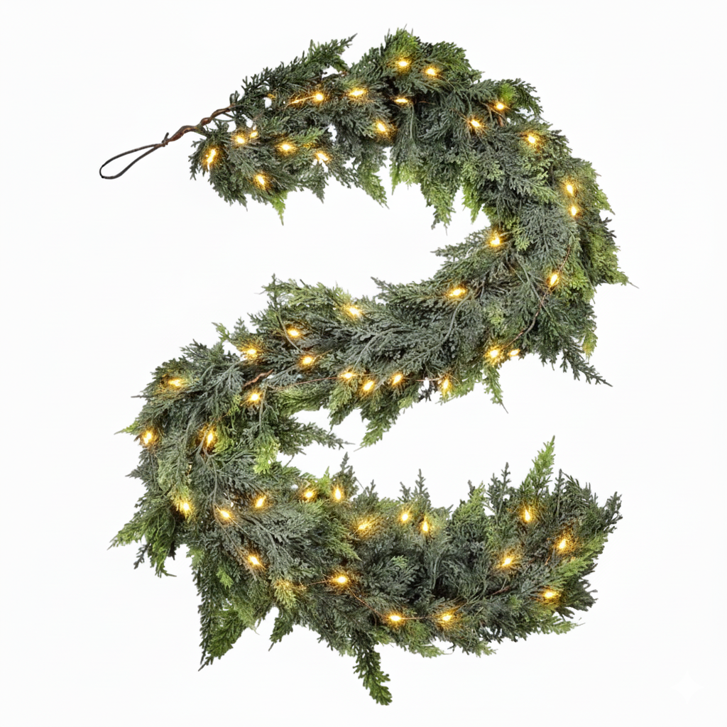 Pre-Lit Real-Touch Cedar Garland
