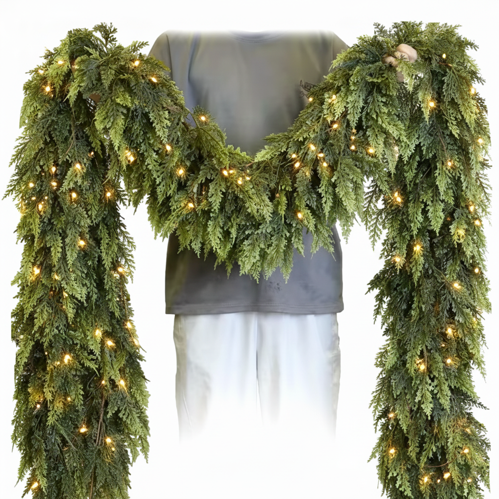 Pre-Lit Real-Touch Cedar Garland