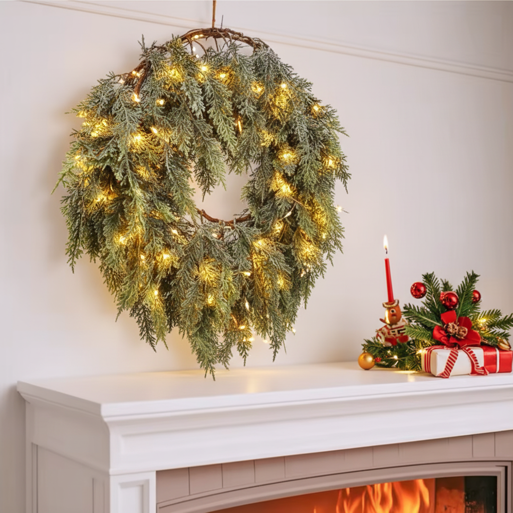 Pre-Lit Real-Touch Cedar Garland