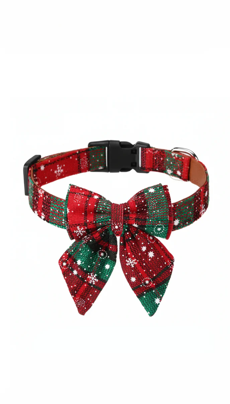 Christmas Bowtie Dog Collar