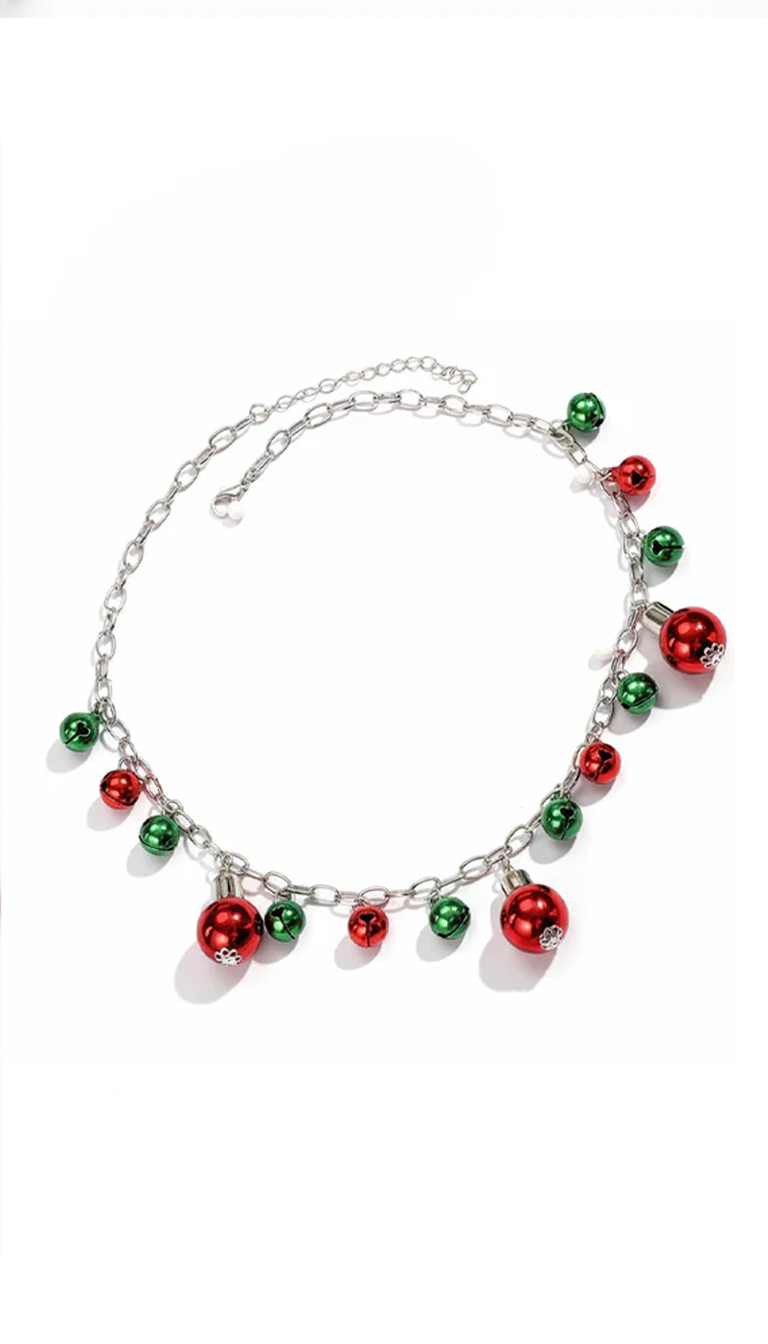 Festive BaubleGlow: Christmas Necklace