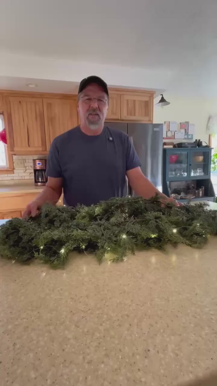 Pre-Lit Real-Touch Cedar Garland
