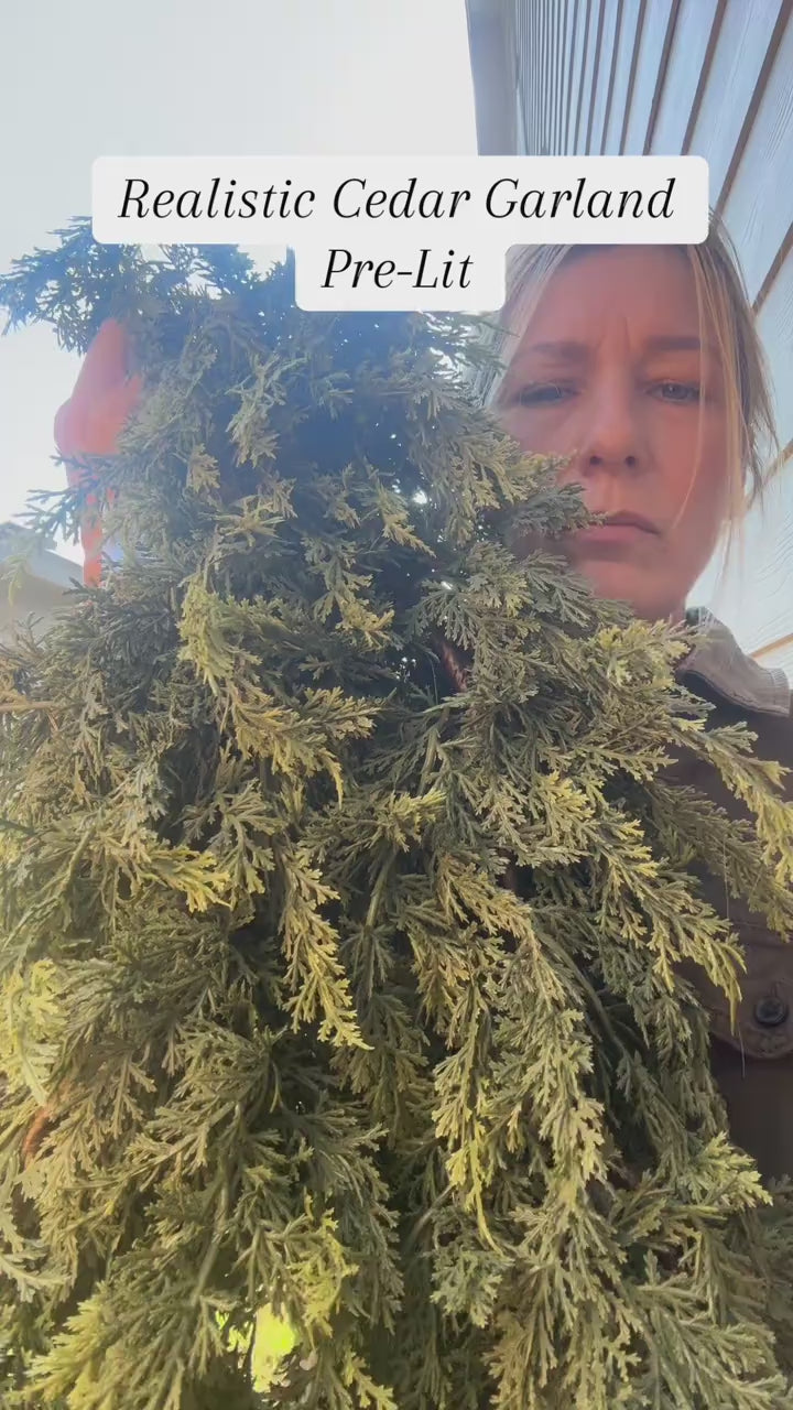 Pre-Lit Real-Touch Cedar Garland